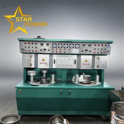 Καλή τιμή Dual-Station Aluminum Brazing Machine for Cookware 580-620°C 0.3-3 MPa σε απευθείας σύνδεση
