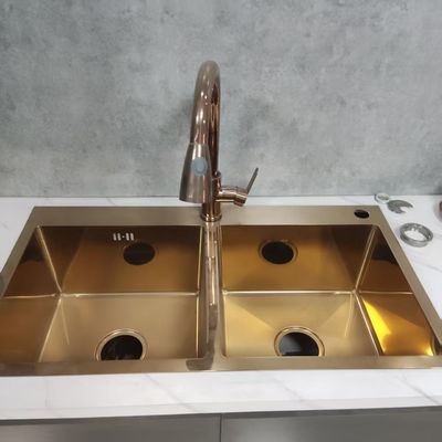 ποιότητας  Handmade Stainless Steel Kitchen Sink with Food Grade 304/316 Stainless Steel 250-300mm Bowl Depth and 1.2-2.0mm Panel Thickness εργοστάσιο