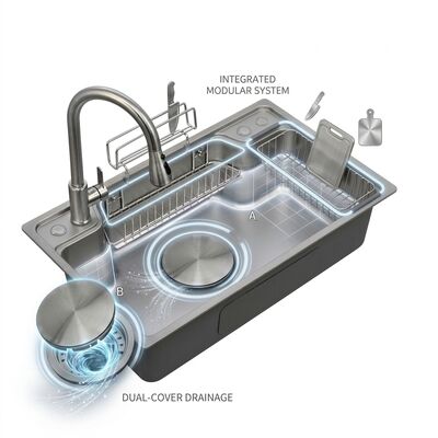Καλή τιμή 30 Inch Farmhouse Apron Front Double Bowl Kitchen Sink 16 Gauge with Grids σε απευθείας σύνδεση