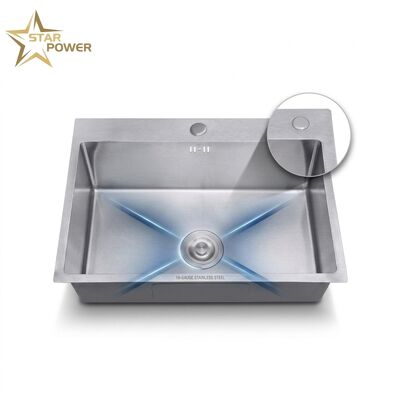 Καλή τιμή 27 Inch Overmount Single Bowl Kitchen Sink SUS304 18 Gauge with Drainboard σε απευθείας σύνδεση