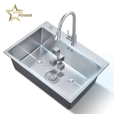 Καλή τιμή 24 Inch Undermount Single Bowl Kitchen Sink SUS304 18 Gauge with Nano Coating σε απευθείας σύνδεση