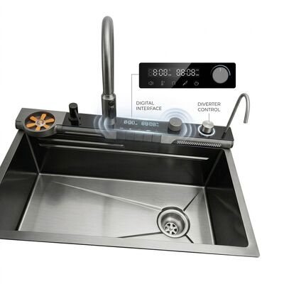 Καλή τιμή 32 Inch Drop-In Double Bowl Kitchen Sink SUS304 20 Gauge with Glass Cover σε απευθείας σύνδεση
