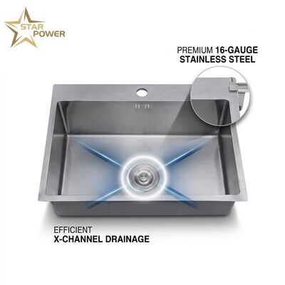 Καλή τιμή 23 Inch Undermount Single Bowl Kitchen Sink SUS304 18 Gauge Gunmetal PVD Finish σε απευθείας σύνδεση