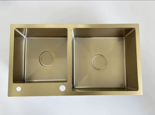 Χρυσός τετράγωνος νεροχύτης κουζίνας από ανοξείδωτο χάλυβα SUS304
