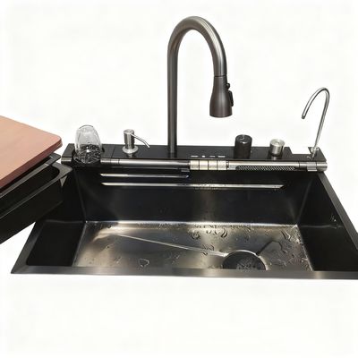 Υψηλής ποιότητας νεροχύτη από ανοξείδωτο χάλυβα με βρύση υψηλής τόξας