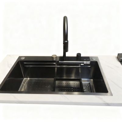 800mm Double-Bowl Stainless Steel Kitchen Sink Set with High-Arc Faucet για σύγχρονες κουζίνες