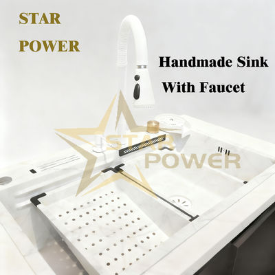 Πυκνωμένο Αδιάλειπτο Συγκολλημένο Νεροχύτη Κουζίνας από Ανοξείδωτο Χάλυβα 304 Χειροποίητο Νιπτήρα