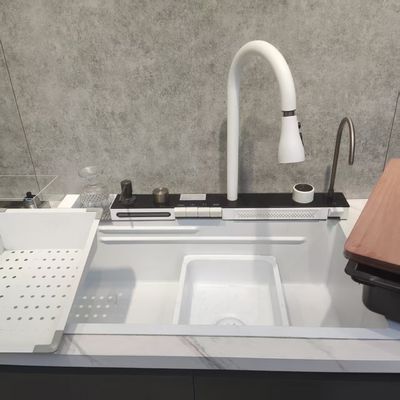 Χειροποίητο νεροχύτη από ανοξείδωτο χάλυβα με τροφική ποιότητα 304/316 ανοξείδωτο χάλυβα 250-300mm βάθος μπολ και πάχος πίνακα 1,2-2,0mm