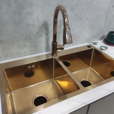 Handmade Stainless Steel Kitchen Sink with Nano Polymer Hydrophilic Antibacterial Coating and Deepened Bowl 250-300mm
