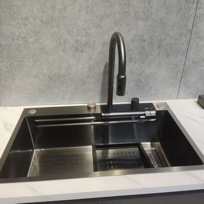Handmade Stainless Steel Kitchen Sink with Food Grade 304/316 Stainless Steel 250-300mm Bowl Depth and 1.2-2.0mm Panel Thickness