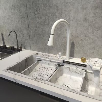 Handmade Stainless Steel Kitchen Sink with Food Grade 304/316 Material and Cleaning-Cutting-Draining Integrated Design