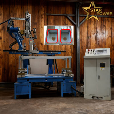 Μεγάλης απόδοσης αυτόματη μηχανή συγκόλλησης τετραπλευρών πλατών CNC με συγχρονισμένη σύνδεση 4 άξων και ακριβές έλεγχο σύντηξης για πλάκες 0,8-4,0 mm