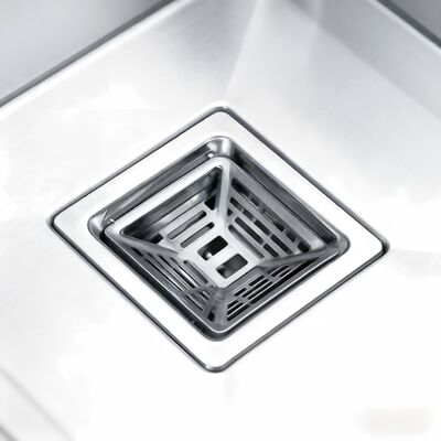 Αρχικό βούρτσισμένο φινίρισμα χειροποίητο διπλό νεροχύτη σε ανοξείδωτο χάλυβα 304 για σύγχρονες κουζίνες