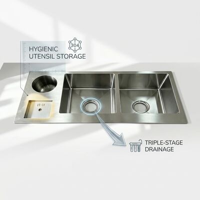 Καλή τιμή Υπόγεια Νεροχύτη Μαγειρική Νεροχύτη 18 μεγέθους 304 SS Μοναδικό Κούπελο Μαγειρική Νεροχύτη Κροματοποιημένη Υπόγεια 1000 χιλιοστών 300 χιλιοστών Υπερβαθιά λεκάνη σε απευθείας σύνδεση
