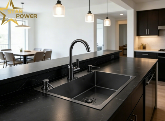 Καλή τιμή Νεροχύτης κουζίνας από ανοξείδωτο ατσάλι 304 με επιχρωμιωμένο φινίρισμα και νεροχύτης υποκαθήμενος βάθους 9 ιντσών σε απευθείας σύνδεση