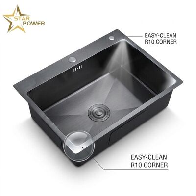Ποιότητα 16 Gauge 304 Stainless Steel Double Bowl Kitchen Sink Drop-in 33x22 Inch 9 Inch Deep Basin Brushed Finish εργοστάσιο
