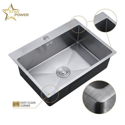 Καλή τιμή 16 Gauge 304 Stainless Steel Double Bowl Kitchen Sink Undermount 33x22 Inch 9 Inch Deep Basin Brushed Finish σε απευθείας σύνδεση