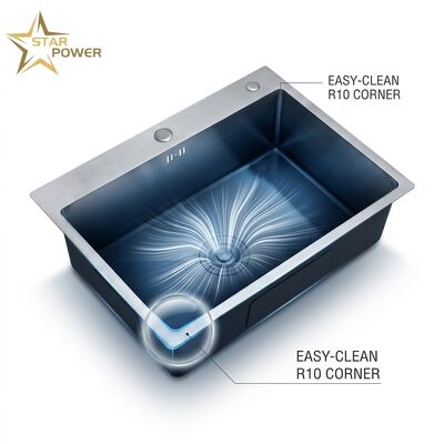 Καλή τιμή 18 Gauge 304 Stainless Steel Deep Single Bowl Kitchen Sink Drop-in 30x18 Inch 10 Inch Basin Brushed Finish σε απευθείας σύνδεση