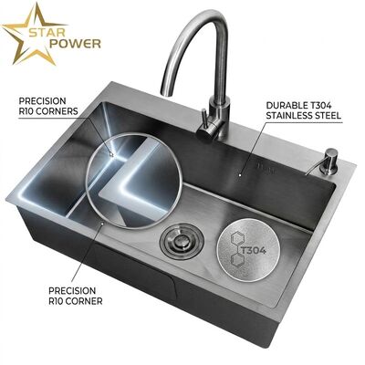 Καλή τιμή Round 15 Inch Bar Prep Sink SUS304 Handmade 22 Gauge Single Bowl Undermount online