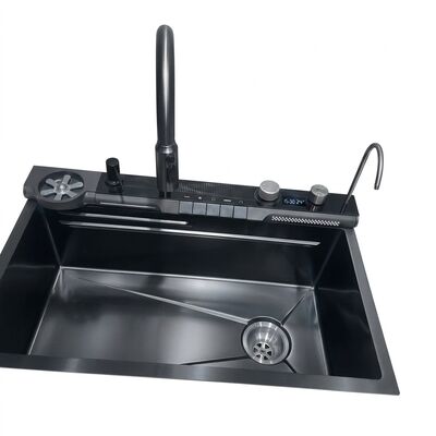 Καλή τιμή PVD Gunmetal 33x22 Undermount Double Bowl Kitchen Sink SUS304 Handmade 18 Gauge σε απευθείας σύνδεση