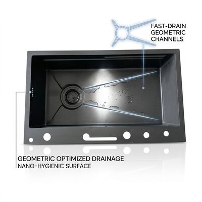 Καλή τιμή Undermount 33x22 Handmade Double Bowl Kitchen Sink SUS304 60/40 Split 18 Gauge σε απευθείας σύνδεση