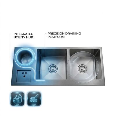 Καλή τιμή 36 Inch PVD Gold Single Bowl Farmhouse Workstation Kitchen Sink SUS304 16 Gauge σε απευθείας σύνδεση