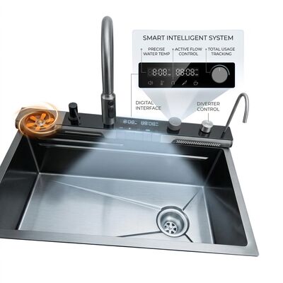 Καλή τιμή 26 Inch RV Camper Van Single Bowl Sink SUS304 20 Gauge with Foldable Faucet online