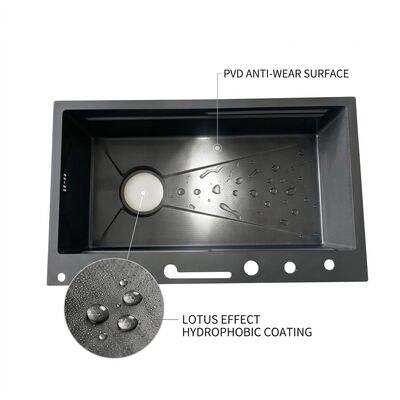 Καλή τιμή 33 Inch Undermount Double Bowl Kitchen Sink 16 Gauge with Soap Dispenser SUS304 σε απευθείας σύνδεση