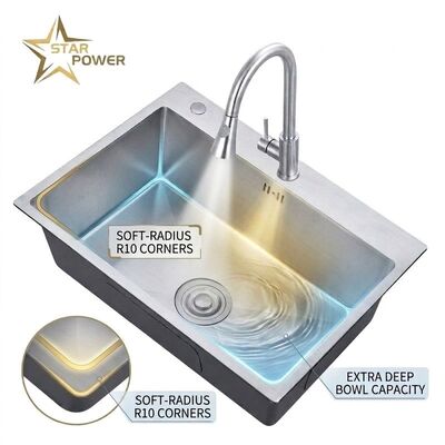 Καλή τιμή 25 Inch Laundry Utility Sink SUS304 20 Gauge Deep Basin with Faucet Assembly σε απευθείας σύνδεση